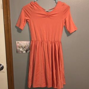pink w/ orange colored dress!